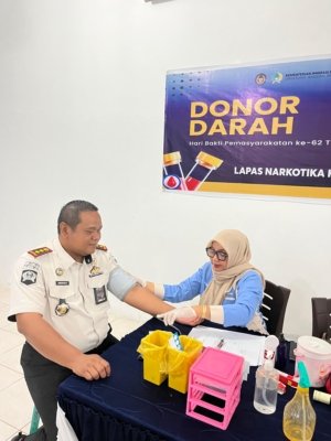 Warnai Rangkaian HBP, Lapas Narkotika Langsa Gelar Donor Darah