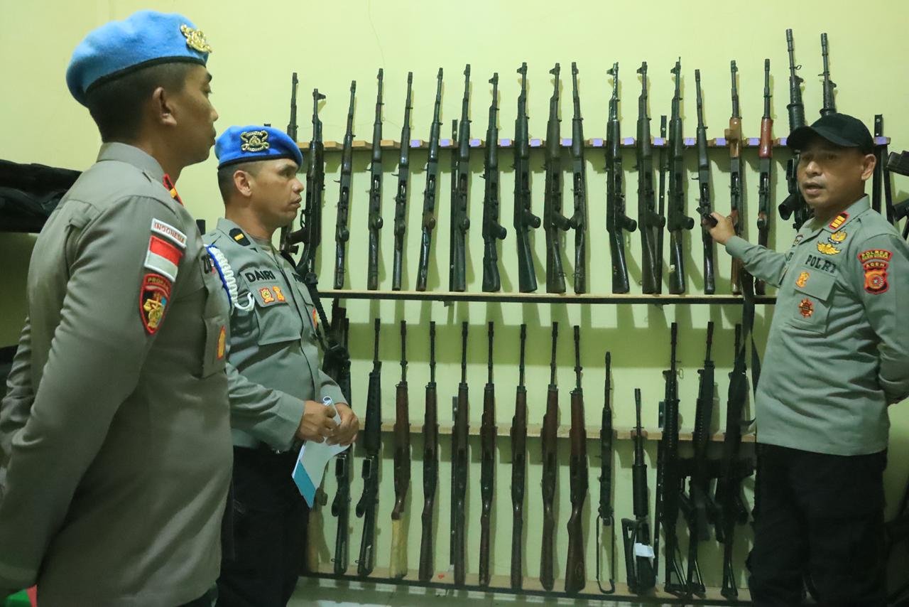 Propam Polda Aceh Lakukan Mitigasi Penyalahgunaan dan Penertiban Senjata Api Organik di Polres Aceh Utara