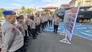 Polres Lhokseumawe Matangkan Pengamanan Kota Lewat Simulasi Sispamkota dan Tactical Wall Game