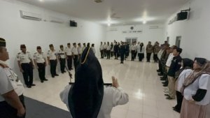 Komitmen Berantas HALINAR, Lapas Narkotika Langsa Gelar Apel Ikrar