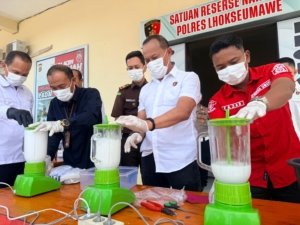 Sat Resnarkoba Polres Lhokseumawe Musnahkan 1,4 Kilogram Sabu dan Puluhan Gram Ganja