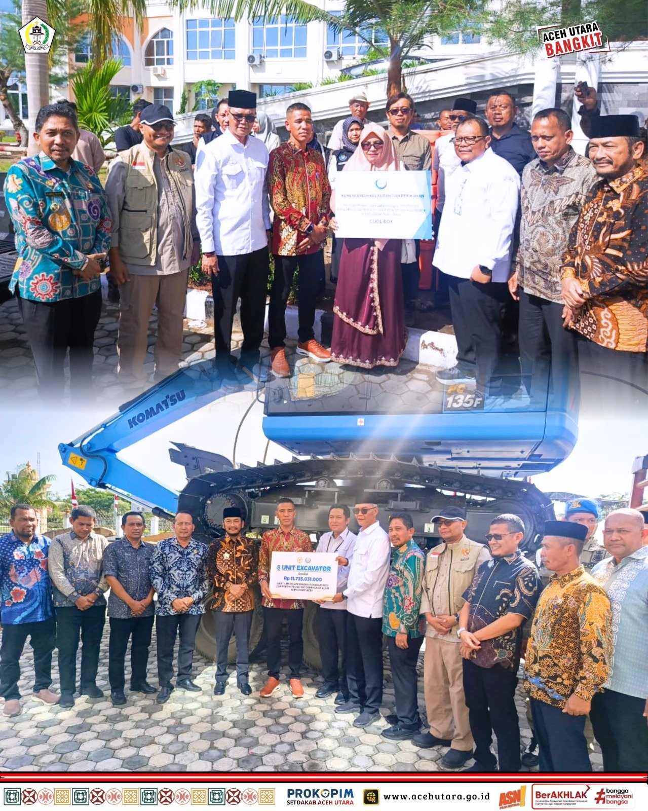 KKP Serahkan Ekskavator untuk Pemulihan Pesisir Pascabencana di Aceh Utara